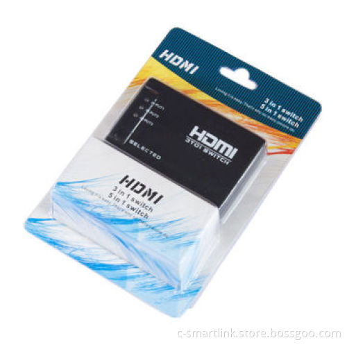 5 x 1 HDMI Switch, Auto-switch Among 5 Input Sources, IR Remote with AC Power Port